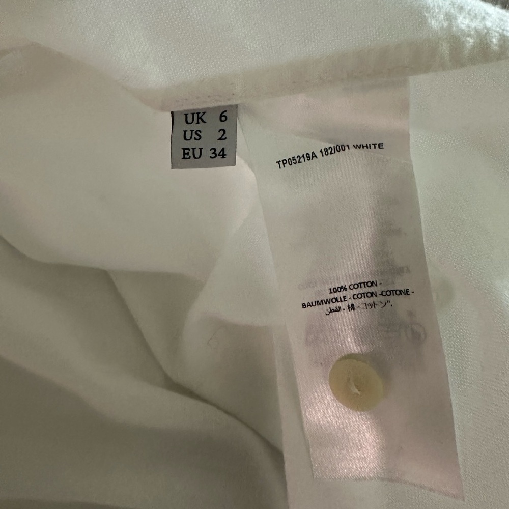 JW Anderson Women’s Size 2 Button-Up Shirt with Lace Cuffs and Tie - Picture 4 of 4